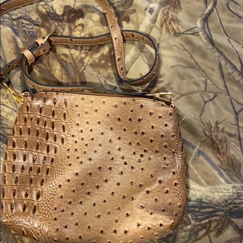 Vegan ostrich leather handbag
